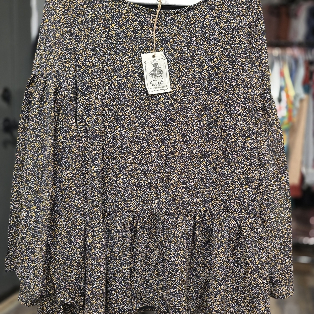 EASEL Printed Chiffon with Bell Sleeves - NWT